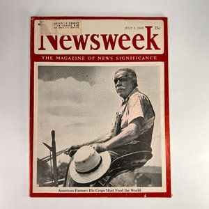 Vtg Newsweek Magazine American Farmer His Crops Must Feed The World July 2 1945